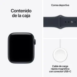Apple Watch SE 3 GPS 44mm Alumínio Meia-Noite com Bracelete Desportiva Meia-Noite S/M - Thumbnail Image 4