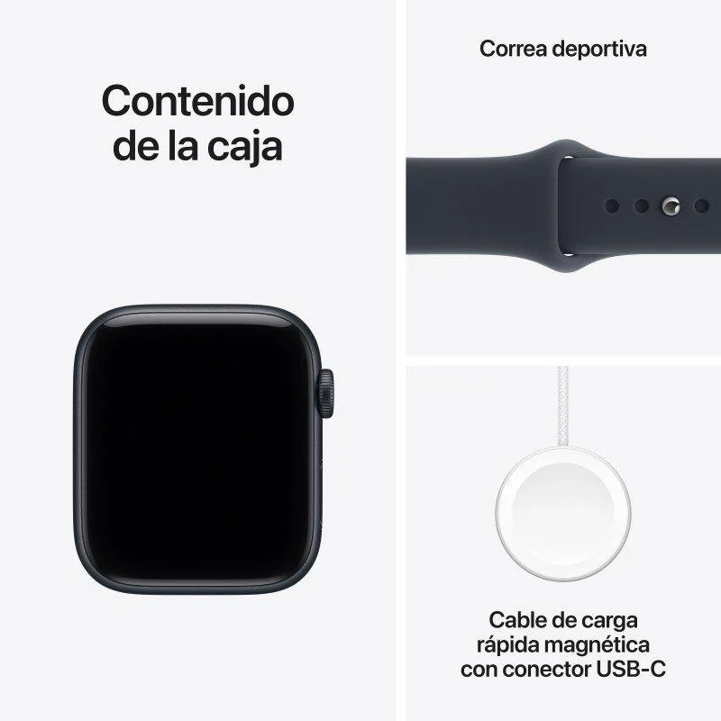 Apple Watch SE 3 GPS 44mm Alumínio Meia-Noite com Bracelete Desportiva Meia-Noite S/M - Image 4