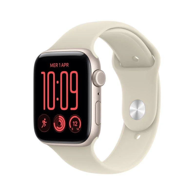 Apple Watch SE 3 GPS + Cellular 44mm Alumínio Starlight com Bracelete Desportiva Sand S/M - Image 1