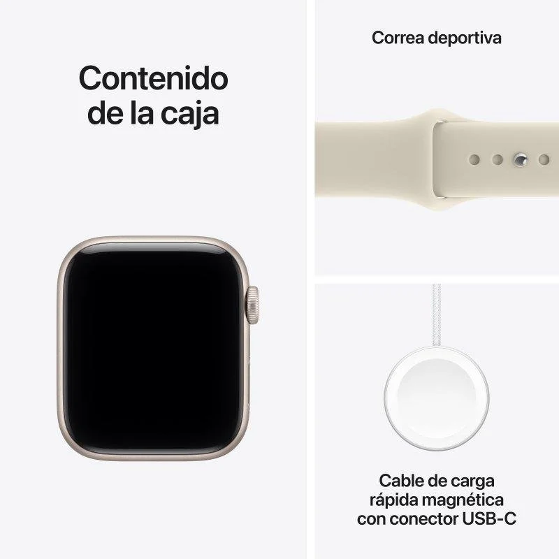 Apple Watch SE 3 GPS + Cellular 44mm Alumínio Starlight com Bracelete Desportiva Sand S/M - Image 4