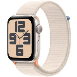 Apple Watch SE GPS 44mm Alumínio Branco Luz das Estrelas com Braceletes Loop Desportivas Branco Luz das Estrelas - Thumbnail Image 1