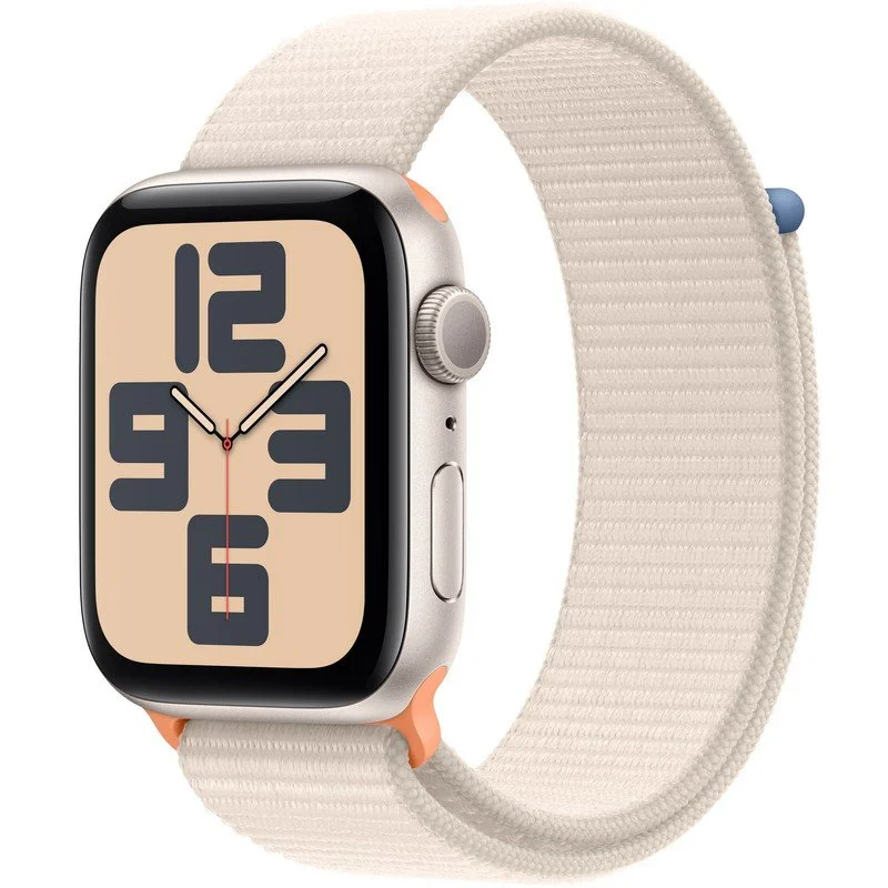 Apple Watch SE GPS 44mm Alumínio Branco Luz das Estrelas com Braceletes Loop Desportivas Branco Luz das Estrelas - Image 1