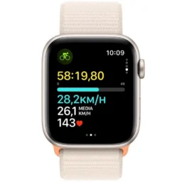 Apple Watch SE GPS 44mm Alumínio Branco Luz das Estrelas com Braceletes Loop Desportivas Branco Luz das Estrelas - Thumbnail Image 3