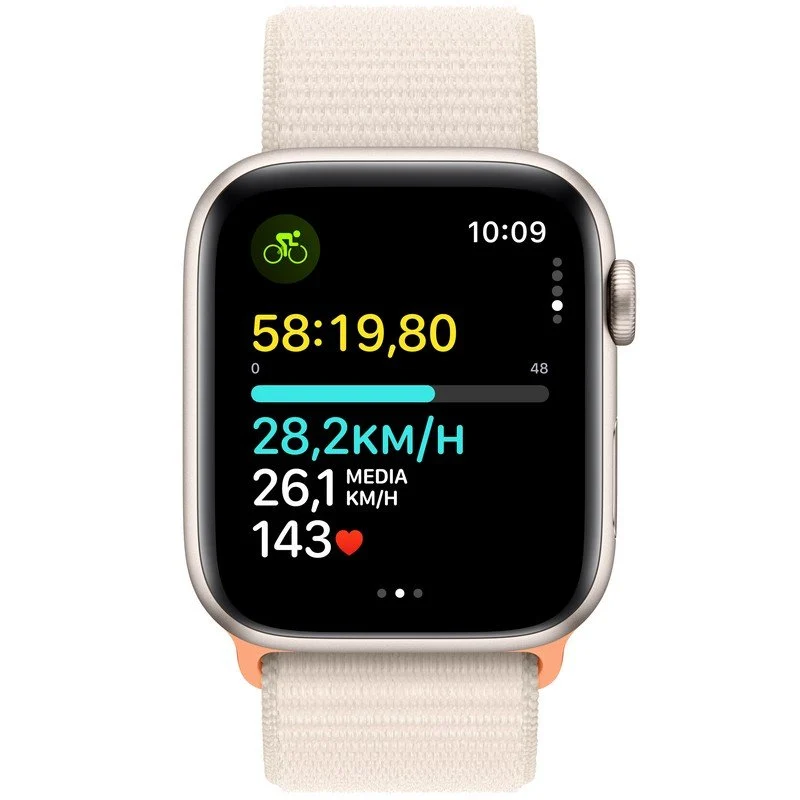 Apple Watch SE GPS 44mm Alumínio Branco Luz das Estrelas com Braceletes Loop Desportivas Branco Luz das Estrelas - Image 3