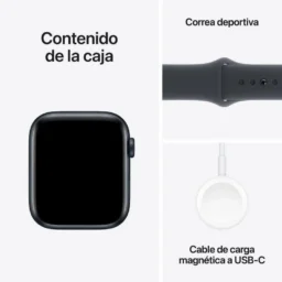 Apple Watch SE GPS NFC 44mm OLED Alumínio Caixa e Pulseira Meia-noite M/L Resistente à água - Thumbnail Image 3