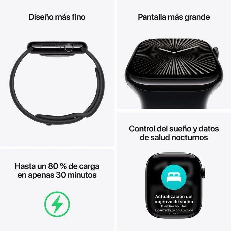 Apple Watch Series 10 GPS + Cellular 46mm OLED Caixa Alumínio Ouro Rosa M/L Resistente Água IP6X - Image 3