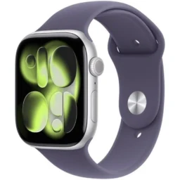 Apple Watch Series 11 GPS + Cellular 5G 46mm Retina OLED Prata Correia Roxa S/M Resistente à Água IP6X - Thumbnail Image 1