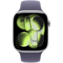 Apple Watch Series 11 GPS + Cellular 5G 46mm Retina OLED Prata Correia Roxa S/M Resistente à Água IP6X - Thumbnail Image 2