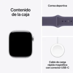 Apple Watch Series 11 GPS + Cellular 5G 46mm Retina OLED Prata Correia Roxa S/M Resistente à Água IP6X - Thumbnail Image 3