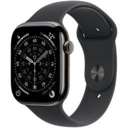 Apple Watch Series 11 GPS + Cellular 5G 46mm Retina OLED Titânio Cinza/Preto M/L Resistente Água IP6X SpO2 Pulsómetro Monitor Sono SOS - Thumbnail Image 1