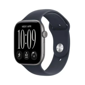 Apple Watch Series 12 GPS 46mm Caixa Alumínio Cinzento com Bracelete Desportiva Azul Marinho M/L