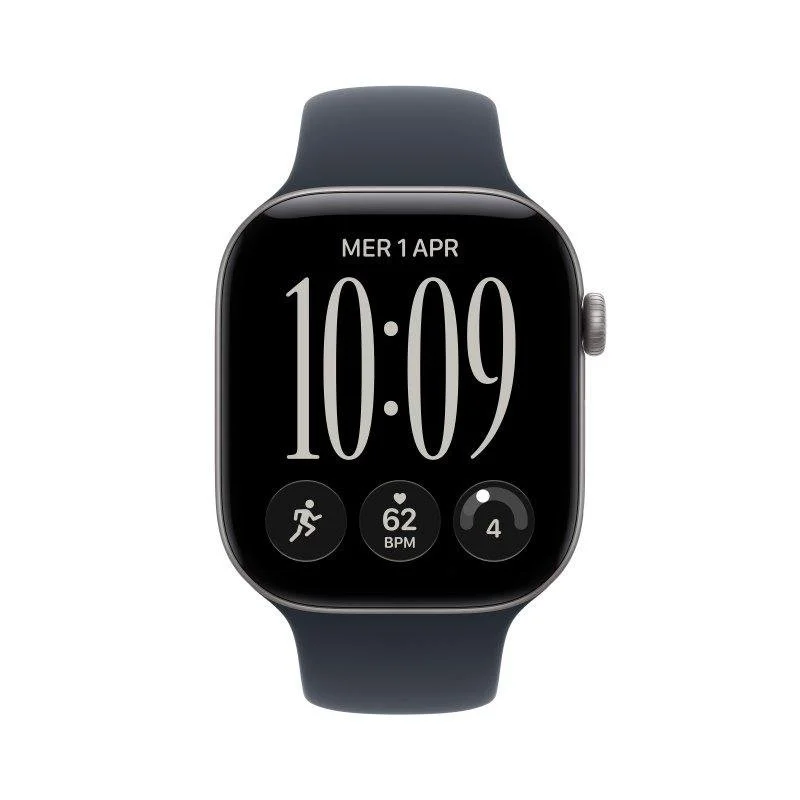 Apple Watch Series 12 GPS 46mm Alumínio Cinzento com Bracelete Desportiva Azul Marinho S/M - Image 2