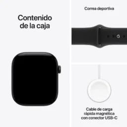 Apple Watch Series 12 GPS 46mm Caixa Alumínio Preto com Bracelete Desportiva Preta S/M - Thumbnail Image 3