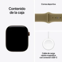 Apple Watch Series 12 GPS + Cellular 46mm Bronze com Bracelete Desportiva Oliva M/L - Thumbnail Image 3