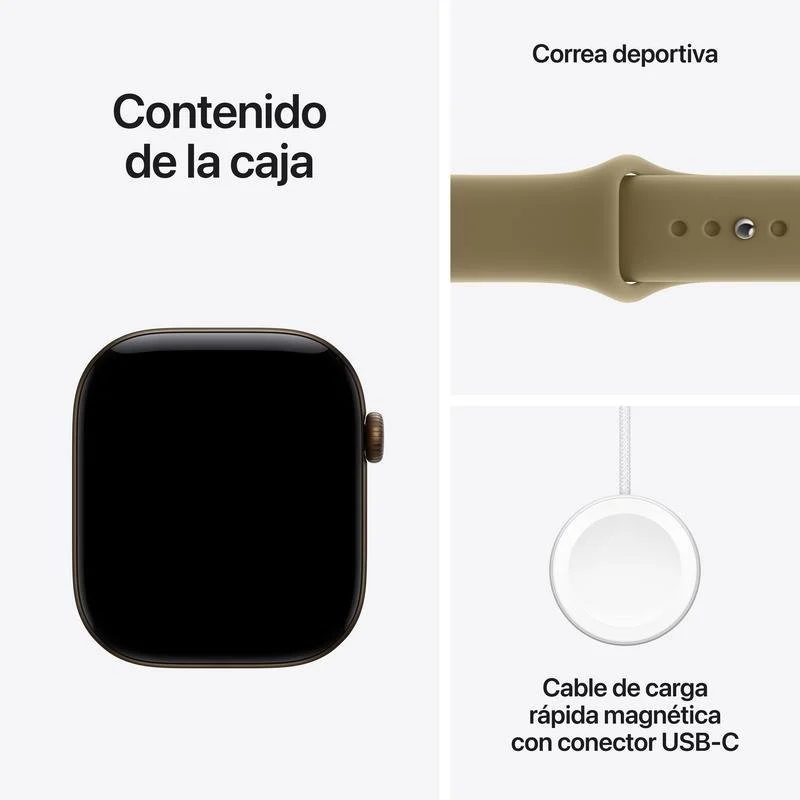 Apple Watch Series 12 GPS + Cellular 46mm Bronze com Bracelete Desportiva Oliva M/L - Image 3