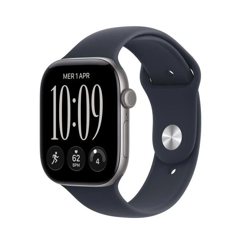 Apple Watch Series 12 GPS + Cellular 46mm Caixa Alumínio Cinzento com Bracelete Desportiva Azul Marinho M/L - Image 1