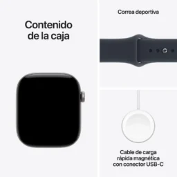 Apple Watch Series 12 GPS + Cellular 46mm Caixa Alumínio Cinzento com Bracelete Desportiva Azul Marinho M/L - Thumbnail Image 3