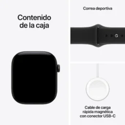 Apple Watch Series 12 GPS + Cellular 46mm Alumínio Preto com Bracelete Desportiva Preta M/L - Thumbnail Image 3
