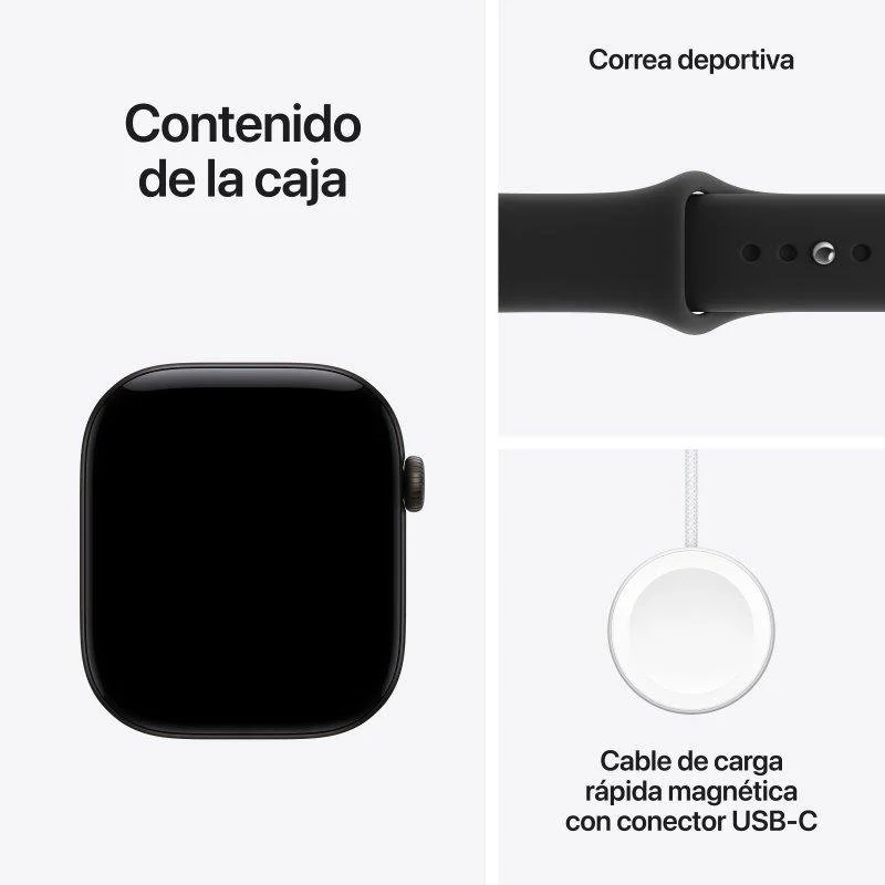 Apple Watch Series 12 GPS + Cellular 46mm Alumínio Preto com Bracelete Desportiva Preta M/L - Image 3