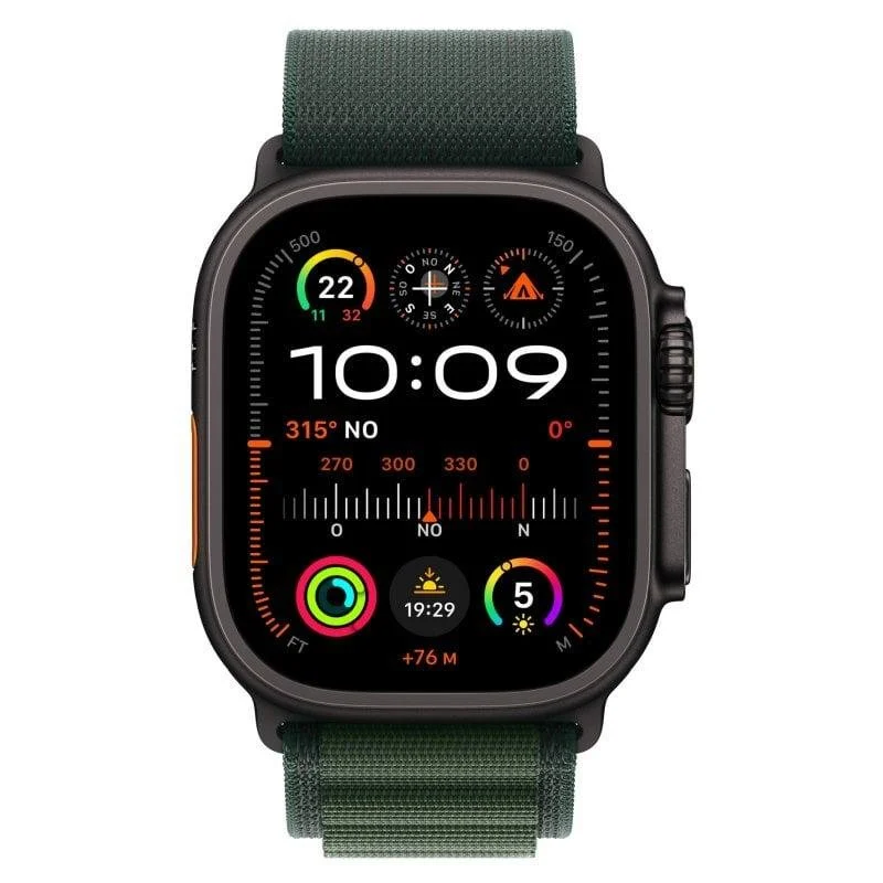 Apple Watch Ultra 2 GPS + Cellular 49mm Retina OLED Titânio Preto Loop Alpine Verde M IP6X SpO2 - Image 2