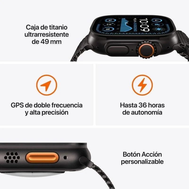 Apple Watch Ultra 2 GPS + Cellular 49mm Retina OLED Titânio Preto Loop Alpine Verde M IP6X SpO2 - Image 3