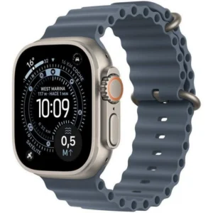 Apple Watch Ultra 3 GPS + Cellular 49mm OLED Titânio Natural Coroa Ocean Azul M 5G Resistência Água 10ATM+IP6X SpO2 Pulsómetro