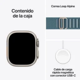 Apple Watch Ultra 3 GPS + Cellular 49mm OLED Titânio Natural e Azul L IP6X SpO2 Pulsómetro - Thumbnail Image 3