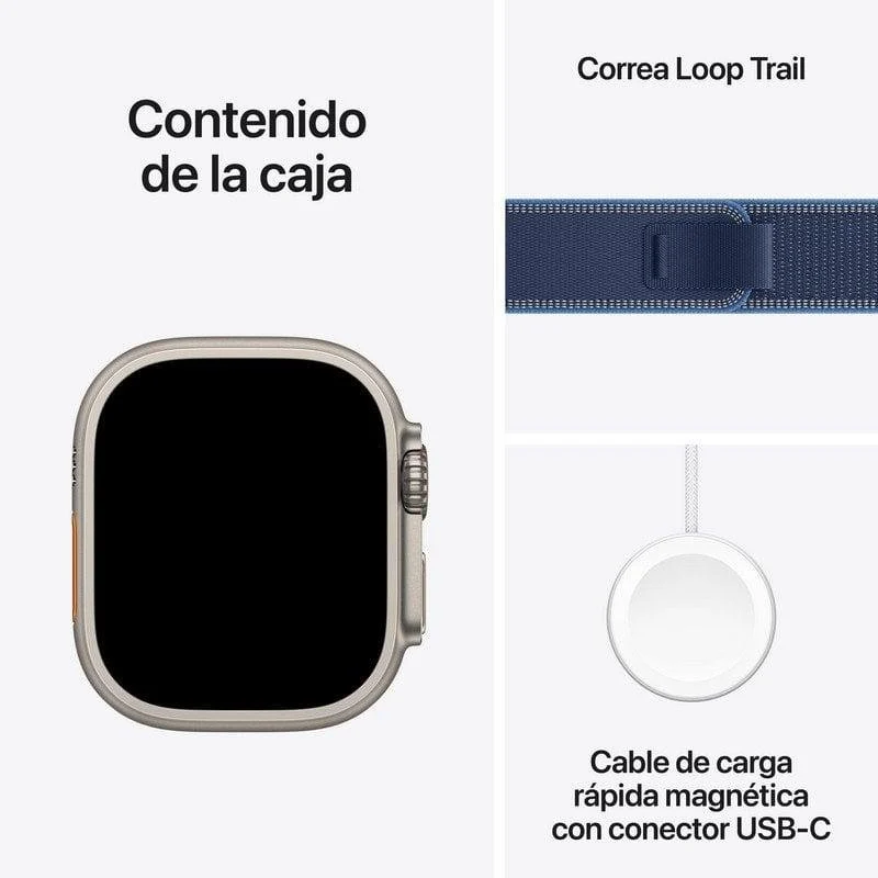 Apple Watch Ultra 3 GPS + Cellular 49mm OLED Titânio Natural Azul M/L Resistente à Água IP6X - Image 4