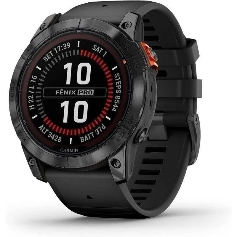 Garmin Fénix 7X Pro Solar GPS NFC 51mm Cinzento Bracelete Preta Resistência Água 10ATM SpO2 - Image 1