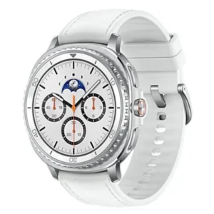 Samsung Galaxy Watch8 Classic 4G LTE GPS 46mm AMOLED Prateado Correa Branca Resistência IP68+5ATM