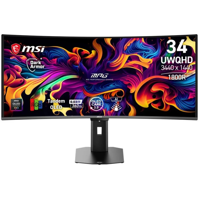 MSI MPG 341CQR QD-OLED X36 34" UWQHD 360Hz QD-OLED Curvo Adaptive-Sync - Image 1