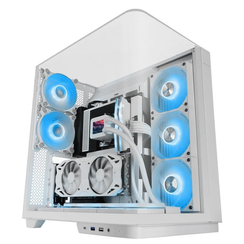 Mars Gaming MC-Infinio ATX ARGB 120mm e USB-C Branca - Image 1