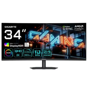 Gigabyte MO34WQC36 34" UltraWide Quad HD 360Hz QD-OLED Curvo Ajuste Altura