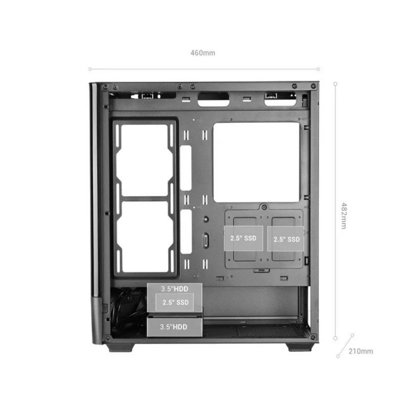 Mars Gaming MC-LCDPRO Caixa ATX Ecrã IPS LCD 7,2" Branca - Image 7