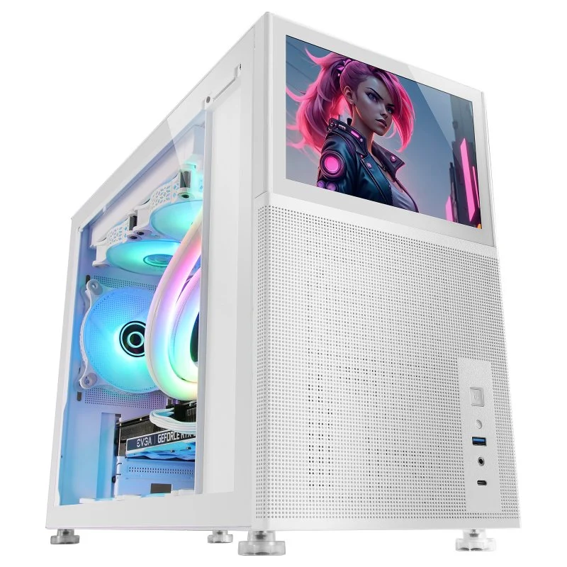 Mars Gaming MC-LCD Micro-ATX LCD IPS 8" Modular Branca - Image 1
