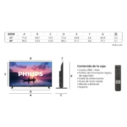 Philips LED 40PFS6050/12 40" Full HD 60Hz Smart TV Titan OS HDR10 Alexa - Thumbnail Image 4