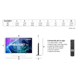 Philips OLED 65OLED801 65 4K UltraHD 120Hz Smart TV Titan OS HDR10+ Ambilight Barra Som - Thumbnail Image 4
