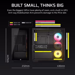 Caixa Micro-ATX CORSAIR 2800X RS-R ARGB Preta - Thumbnail Image 3