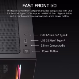 Caixa Micro-ATX CORSAIR 2800X RS-R ARGB Preta - Thumbnail Image 6