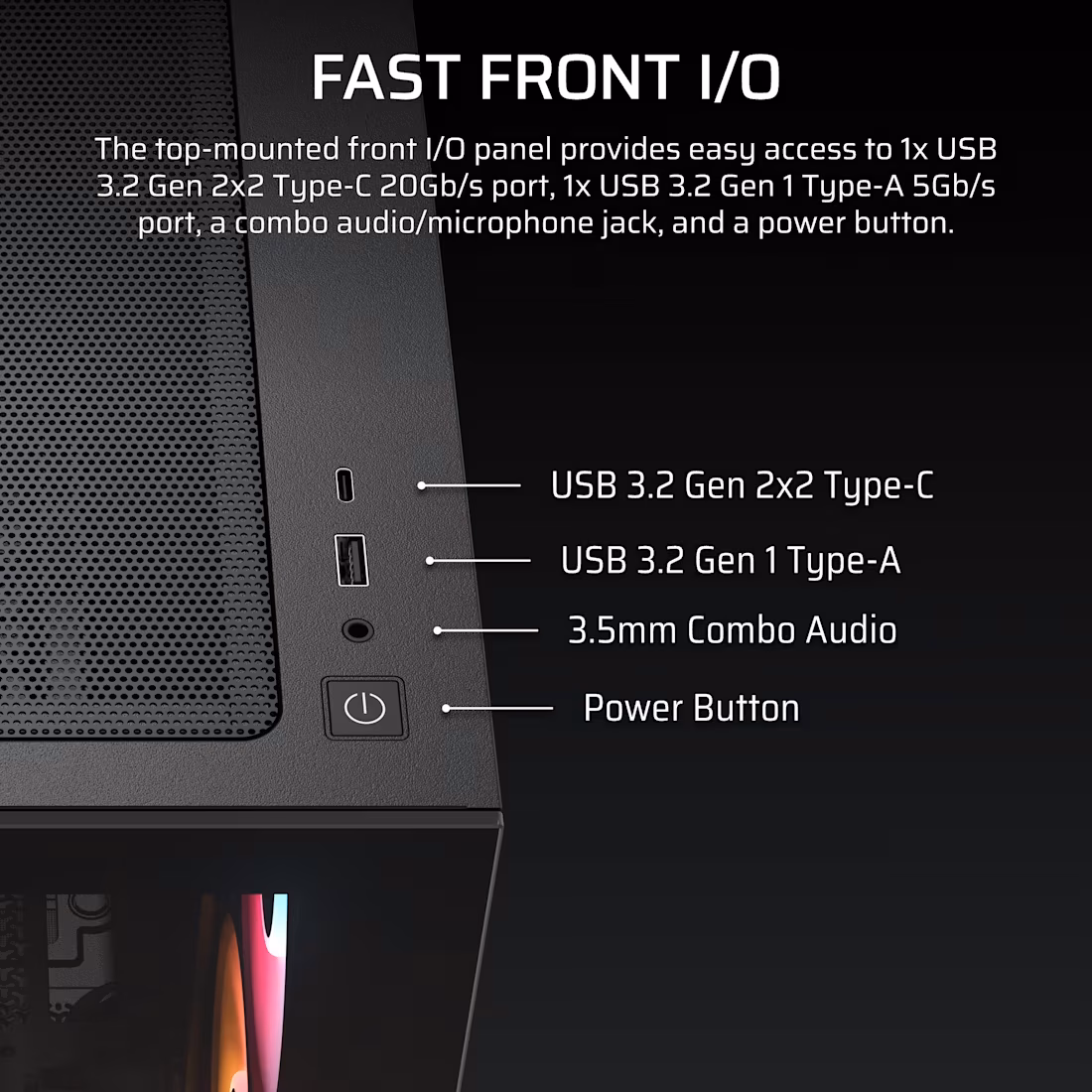 Caixa Micro-ATX CORSAIR 2800X RS-R ARGB Preta - Image 6