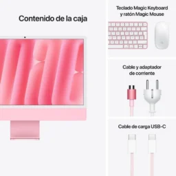 Apple iMac 24 Apple M4 10 Núcleos/24GB/512GB SSD/GPU 10 Núcleos/24" Retina 4.5K Rosa - Thumbnail Image 5