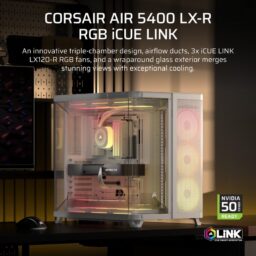 Corsair AIR 5400 LX-R Link RGB Caixa E-ATX com Câmara Tripla - Thumbnail Image 2