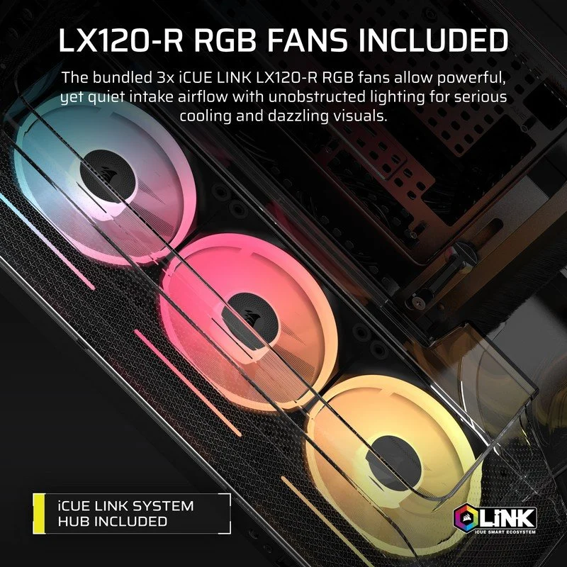 Corsair AIR 5400 LX-R Link RGB E-ATX com Câmara Tripla - Image 6