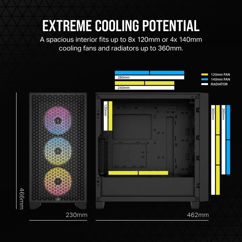 Corsair 3000D RGB AIRFLOW Vidro Temperado USB 3.2 Preta - Image 5