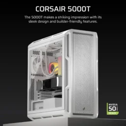 Corsair 5000T Mid Tower E-ATX Vidro Temperado USB-C Branca - Thumbnail Image 2