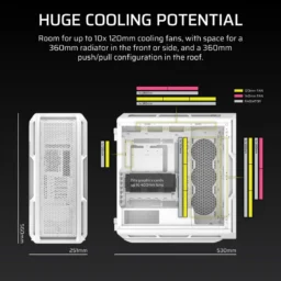 Corsair 5000T Mid Tower E-ATX Vidro Temperado USB-C Branca - Thumbnail Image 3