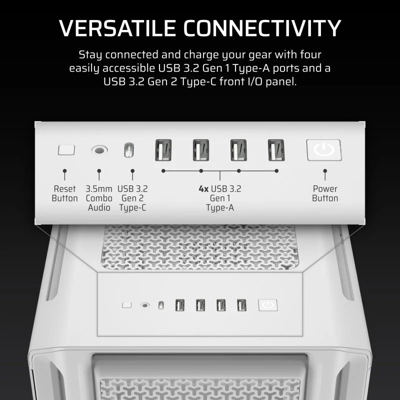 Corsair 5000T Mid Tower E-ATX Vidro Temperado USB-C Branca - Image 7