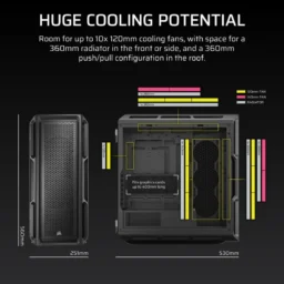 Corsair 5000T Mid Tower E-ATX Vidro Temperado USB-C Preta - Thumbnail Image 3
