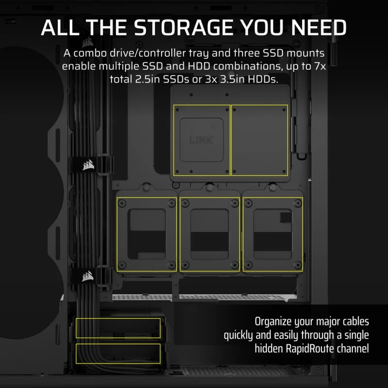 Corsair 5000T Mid Tower E-ATX Vidro Temperado USB-C Preta - Image 6