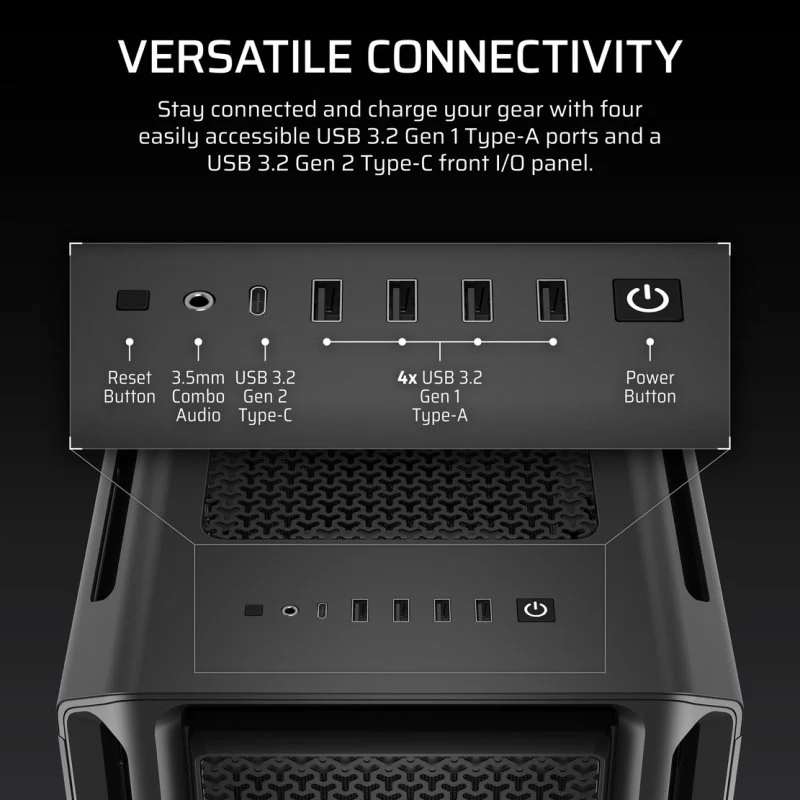 Corsair 5000T Mid Tower E-ATX Vidro Temperado USB-C Preta - Image 7